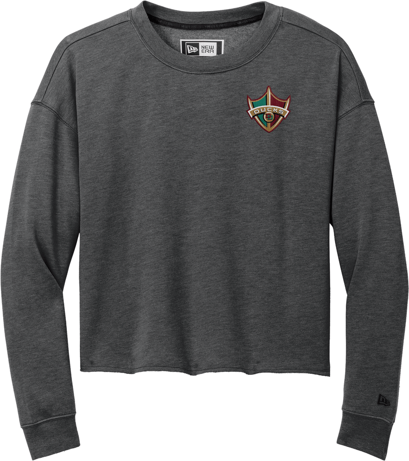 Delaware Ducks New Era Ladies Tri-Blend Fleece Crop Crew