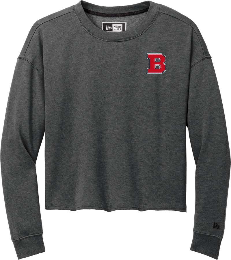 CT Bobcats New Era Ladies Tri-Blend Fleece Crop Crew