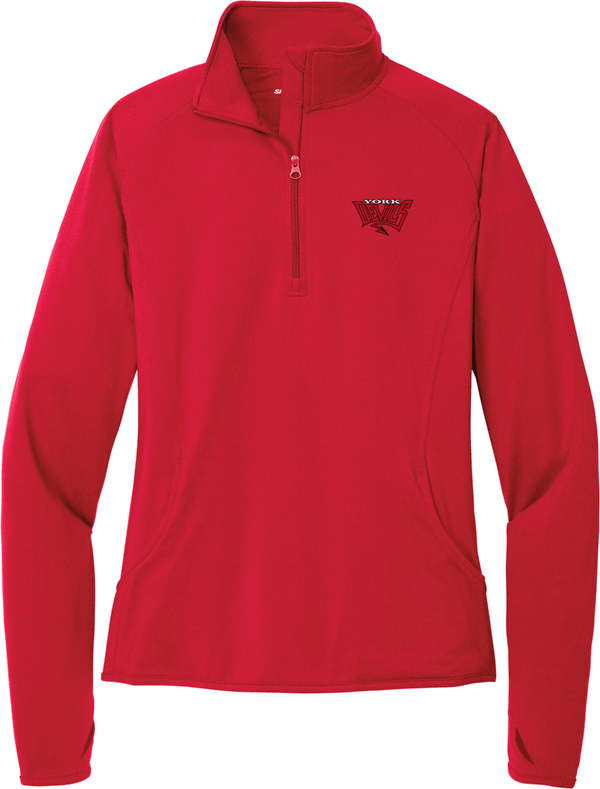 York Devils Ladies Sport-Wick Stretch 1/4-Zip Pullover